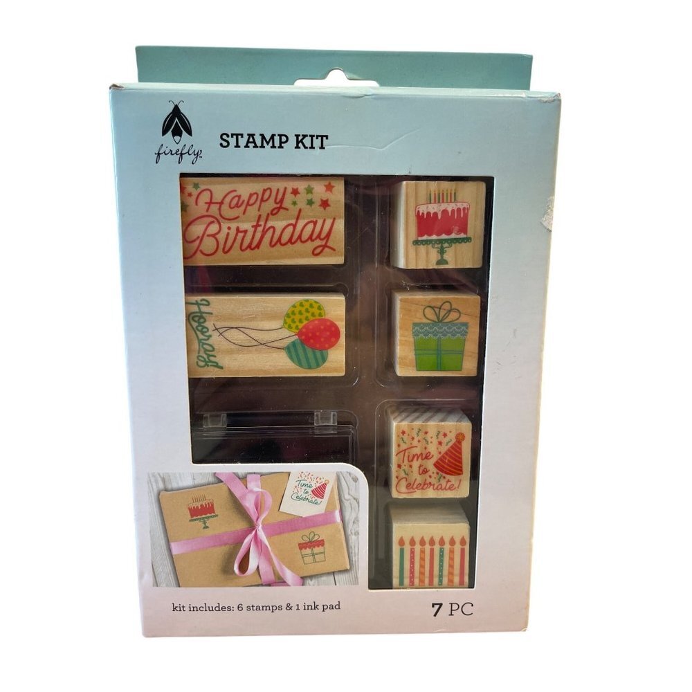 Firefly Stamp Kit‎ 6 Stamps Ink Pad For Cardmaking Gift Tags Scrapbooking